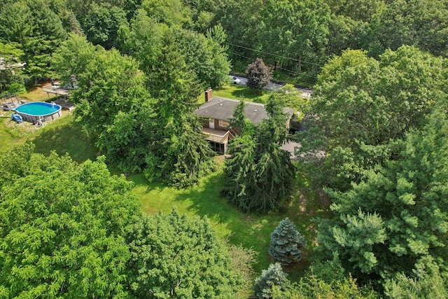 18 Ridgefield Ln, Newburgh, NY 12550 - aerial view of property and surrounding area with a pool and a forest