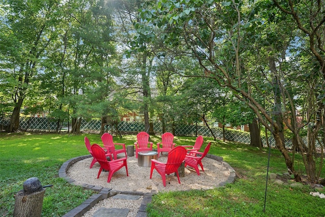 27A Claremont Ln, Suffern, NY 10901 - fenced backyard with a fire pit