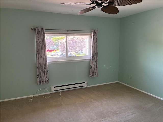 2355 Pershing Blvd Unit 707, Baldwin, NY 11510 - carpeted spare room featuring a baseboard heating unit and ceiling fan