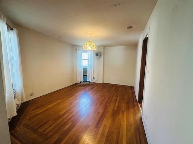 384 Hawthorne Ave, Yonkers, NY 10705 - empty room with hardwood / wood-style floors and a wall unit AC