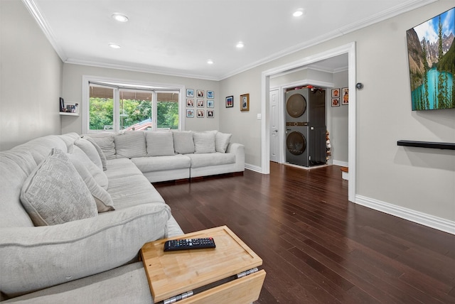 1004 Balcom Ave, Bronx, NY 10465 - living area featuring crown molding, wood finished floors, and recessed lighting