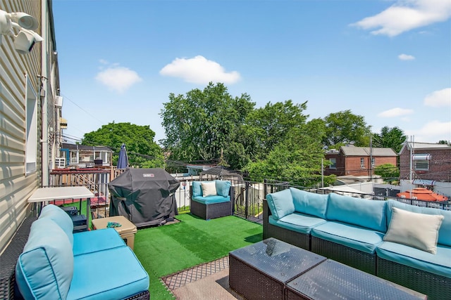 1004 Balcom Ave, Bronx, NY 10465 - view of patio with outdoor lounge area and grilling area