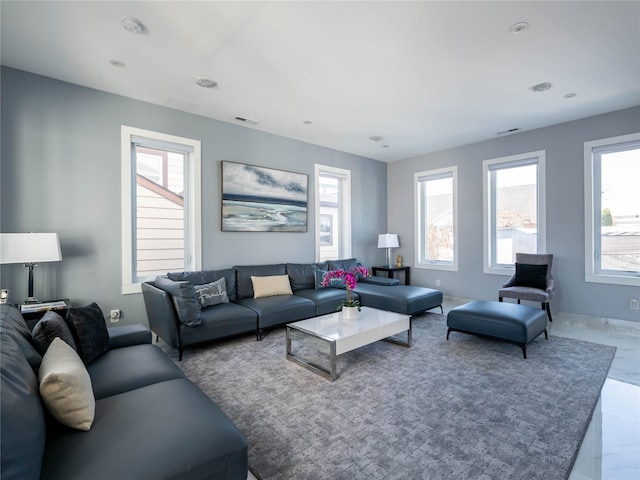 85 Erie Ave, Atlantic Beach, NY 11509 - living room featuring healthy amount of natural light and recessed lighting