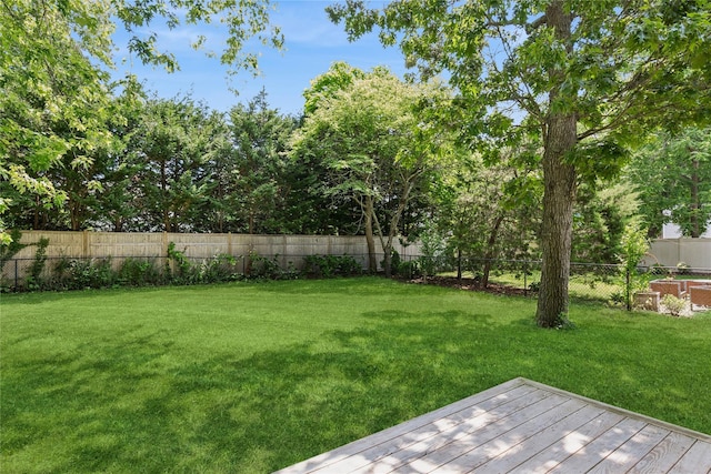 5 Coolidge Rd, Hampton Bays, NY 11946 - fenced backyard with a deck