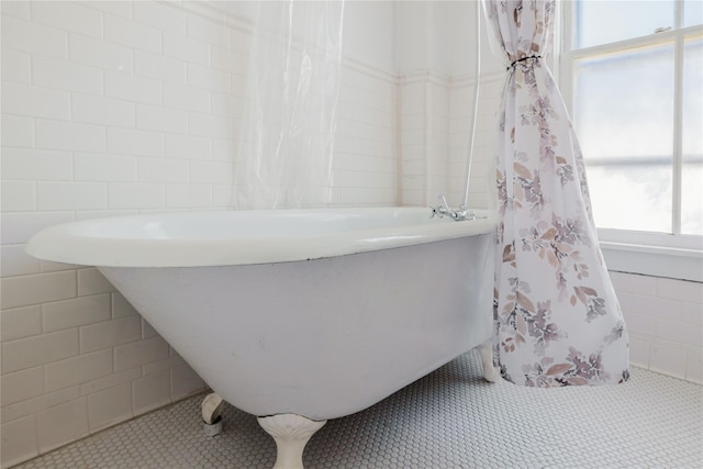 24 8th St, Hudson, NY 12534 - full bath featuring a freestanding bath and tile walls