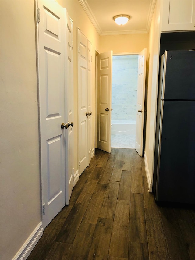 20 Secor Unit 5L, Yonkers, NY 10704 - corridor with dark wood-style flooring and crown molding