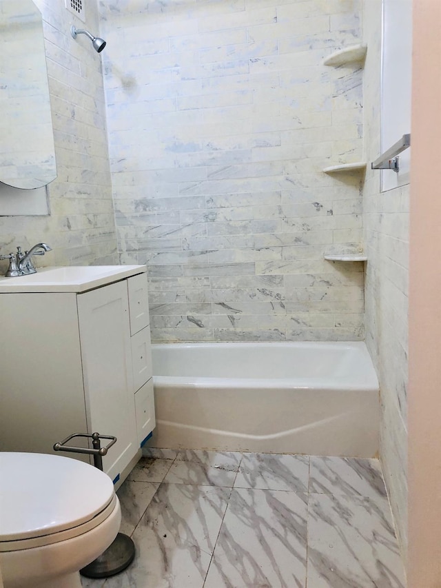 20 Secor Unit 5L, Yonkers, NY 10704 - full bath with marble look tile flooring, shower / bath combination, and vanity