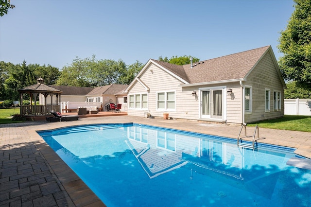 31-33 Dunlop Ct, Commack, NY 11725 - view of swimming pool with a gazebo, outdoor lounge area, and a patio area