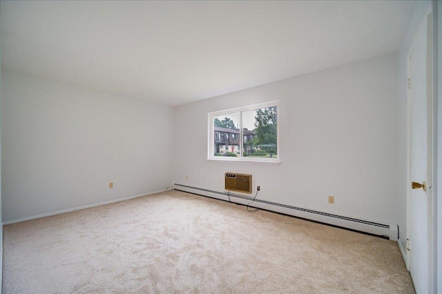 1109 Cherry Hill Dr Unit 1109, Poughkeepsie, NY 12603 - spare room with a baseboard radiator, carpet flooring, and a wall mounted air conditioner