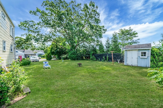 4 Jones St N, Patchogue, NY 11772 - view of green lawn featuring a shed