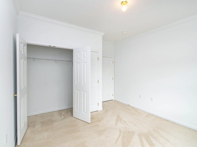 195 Pond View Dr Unit Ca0208, Port Washington, NY 11050 - unfurnished bedroom with crown molding, carpet, and a closet