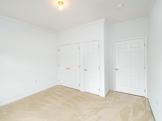 195 Pond View Dr Unit Ca0208, Port Washington, NY 11050 - unfurnished bedroom with carpet floors, ornamental molding, and multiple closets
