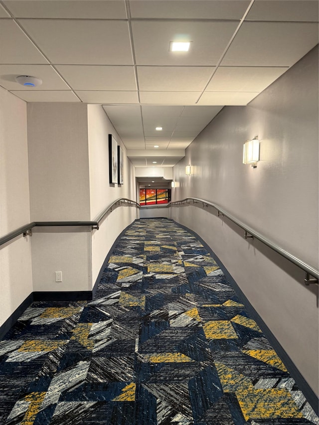2 Bay Club Dr Unit 11T, Bayside, NY 11360 - corridor with carpet and a paneled ceiling