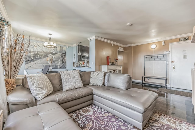 101 Highland Ave Unit 6R, Yonkers, NY 10705 - living room featuring crown molding and baseboards