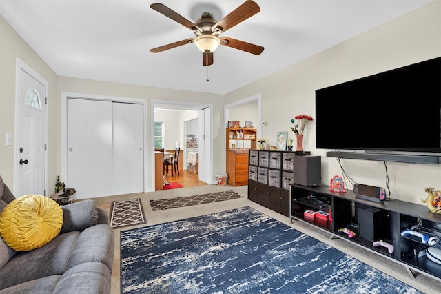 8 First St, Godeffroy, NY 12729 - living area with ceiling fan