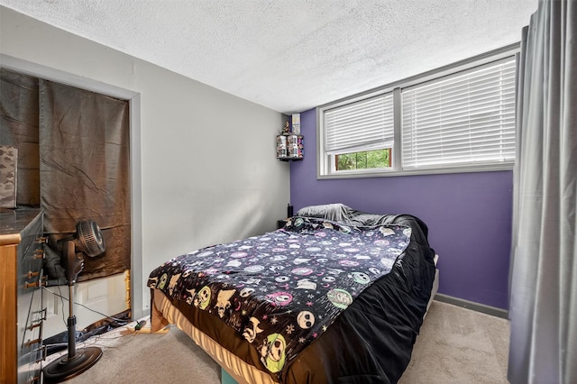 8 First St, Godeffroy, NY 12729 - carpeted bedroom featuring a textured ceiling and baseboards