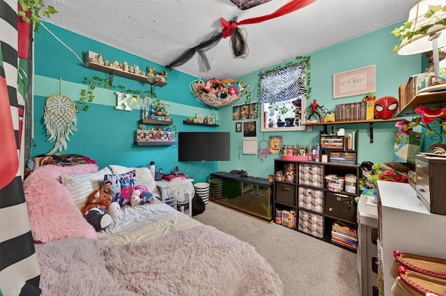 8 First St, Godeffroy, NY 12729 - carpeted bedroom with a textured ceiling