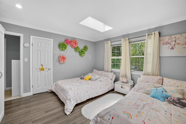 46 Alta Pl, Yonkers, NY 10710 - bedroom with a skylight, wood finished floors, and crown molding