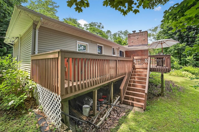 46 Alta Pl, Yonkers, NY 10710 - wooden deck featuring stairs and a yard