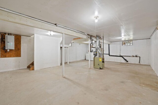 180 Depew Ave, Nyack, NY 10960 - unfinished below grade area featuring electric panel and washer / dryer