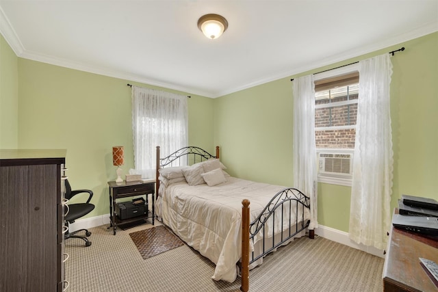 167 Hillview Ave, Yonkers, NY 10704 - carpeted bedroom with cooling unit and ornamental molding