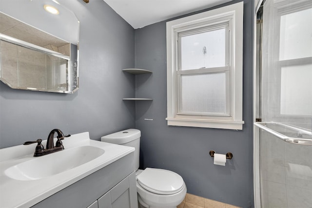 167 Hillview Ave, Yonkers, NY 10704 - bathroom with vanity, a shower stall, and tile patterned flooring