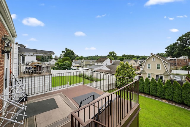 167 Hillview Ave, Yonkers, NY 10704 - patio / terrace with a residential view and a lawn