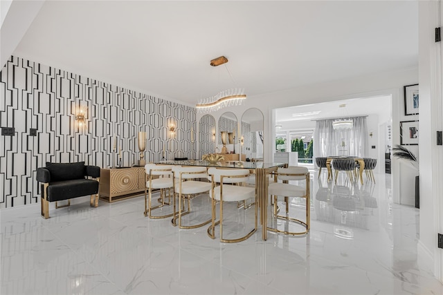 3 Fairview Ln, Glen Cove, NY 11542 - dining space featuring marble tiled flooring
