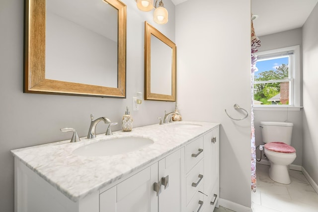 7 Frost Ln, Hartsdale, NY 10530 - bathroom with double vanity and marble finish flooring