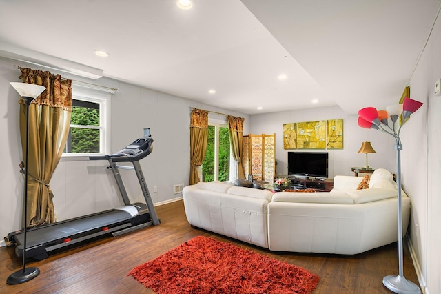 7 Frost Ln, Hartsdale, NY 10530 - living area featuring plenty of natural light, recessed lighting, and wood finished floors
