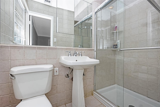 45 Mc Cue Ln, Babylon, NY 11702 - full bathroom featuring tile walls and a stall shower
