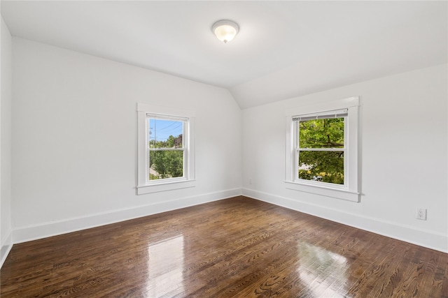 401 Ocean Ave, Malverne, NY 11565 - unfurnished room featuring healthy amount of natural light, lofted ceiling, and dark wood-style flooring