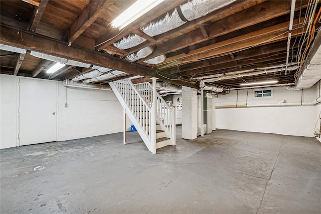 401 Ocean Ave, Malverne, NY 11565 - unfinished below grade area with stairs