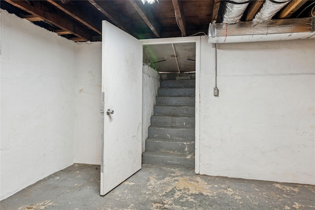 401 Ocean Ave, Malverne, NY 11565 - unfinished basement with stairs