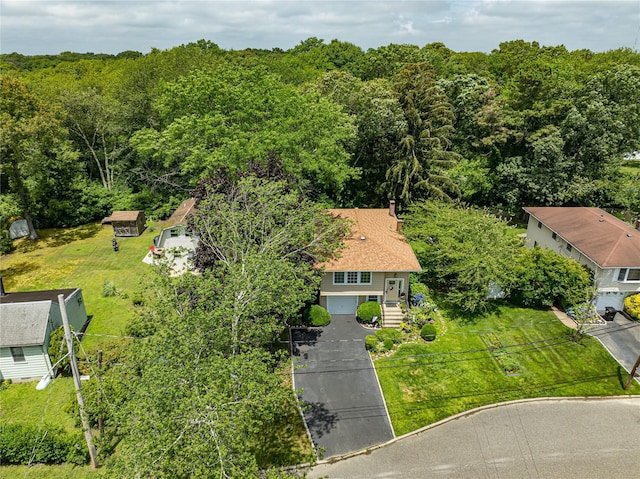 123 Lake St, Islip, NY 11751 - aerial view of property and surrounding area featuring a forest