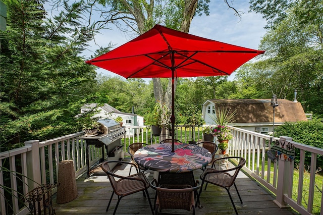 123 Lake St, Islip, NY 11751 - wooden deck featuring outdoor dining area