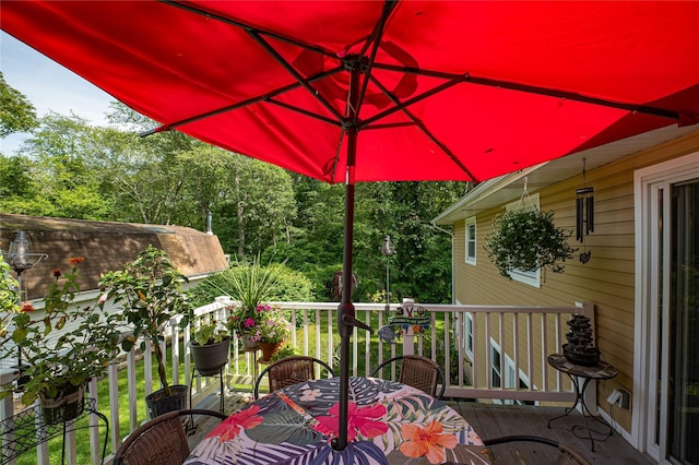 123 Lake St, Islip, NY 11751 - wooden deck featuring outdoor dining area