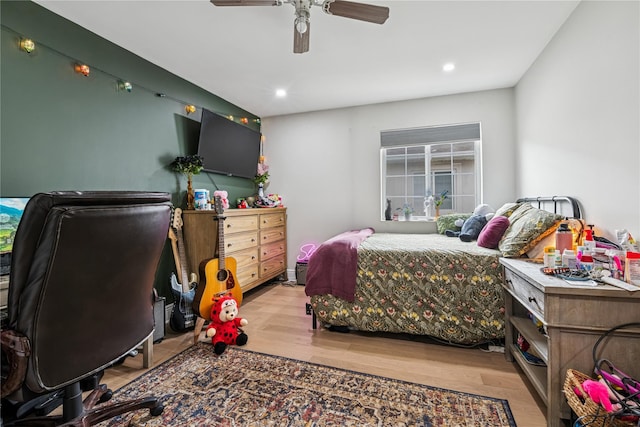 230 W Beech St, Long Beach, NY 11561 - bedroom with wood finished floors, recessed lighting, and ceiling fan