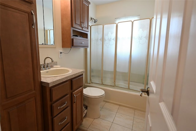 22 Victoria Rd, North Babylon, NY 11703 - bathroom with vanity, shower / bath combination with glass door, and tile patterned flooring