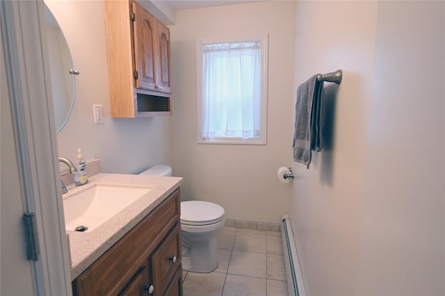 22 Victoria Rd, North Babylon, NY 11703 - bathroom with a baseboard heating unit, vanity, and tile patterned floors