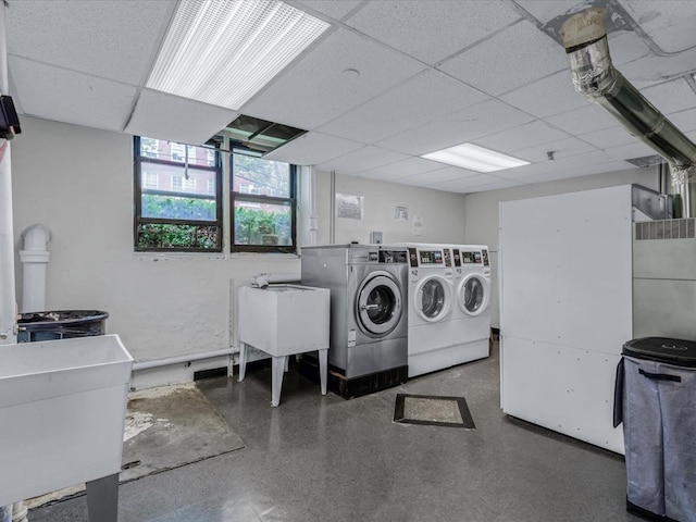 102-12 65th Ave Unit D22, Forest Hills, NY 11375 - laundry area with washing machine and dryer and a sink