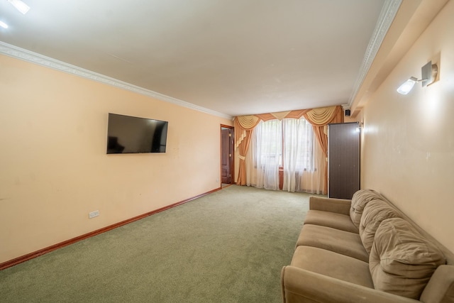 62-59 108th St Unit 4N, Forest Hills, NY 11375 - living area featuring ornamental molding and light carpet