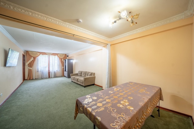 62-59 108th St Unit 4N, Forest Hills, NY 11375 - recreation room featuring carpet flooring and ornamental molding