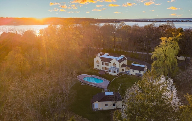 530 S Centre Island Rd, Centre Island, NY 11771 - view from above of property with a large body of water and a heavily wooded area