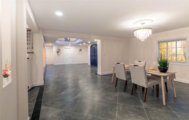 530 S Centre Island Rd, Centre Island, NY 11771 - dining room with a chandelier and recessed lighting