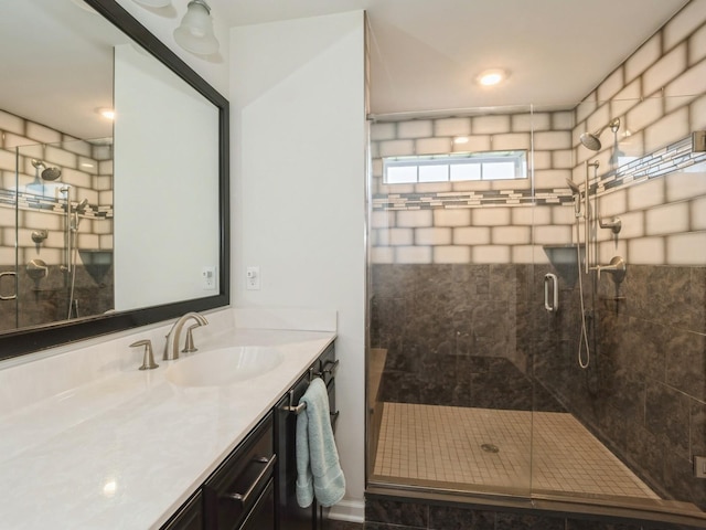 57 Lewis Rd, Hopewell Junction, NY 12533 - bathroom featuring vanity and a shower stall