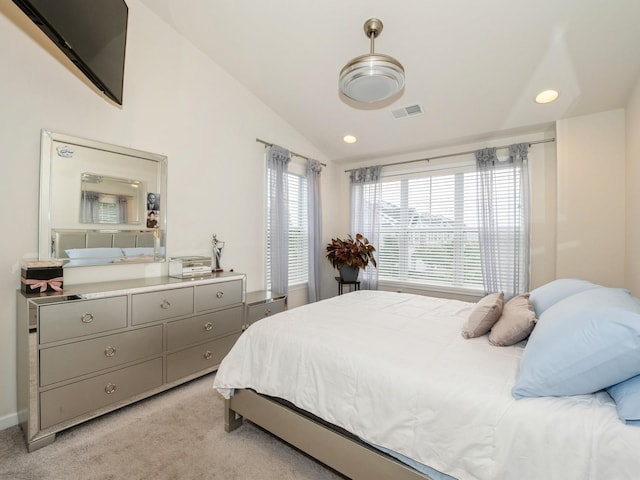 57 Lewis Rd, Hopewell Junction, NY 12533 - bedroom featuring vaulted ceiling, light colored carpet, and recessed lighting