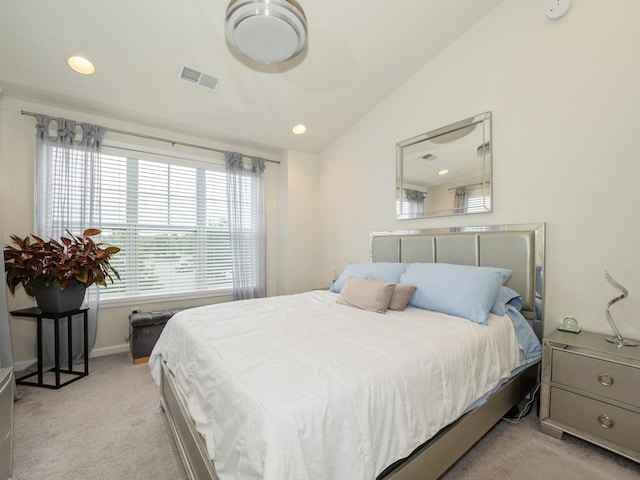 57 Lewis Rd, Hopewell Junction, NY 12533 - bedroom with light colored carpet, lofted ceiling, and recessed lighting