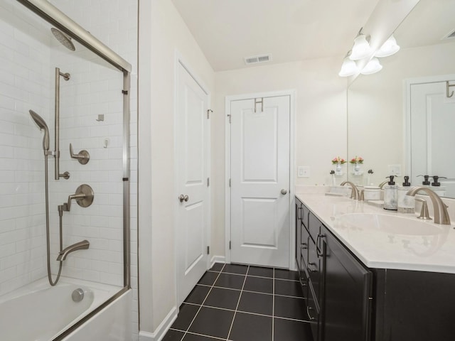 57 Lewis Rd, Hopewell Junction, NY 12533 - bathroom with tile patterned flooring, shower / washtub combination, and double vanity