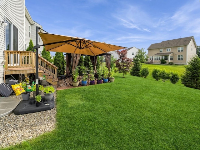 57 Lewis Rd, Hopewell Junction, NY 12533 - view of grassy yard featuring a deck